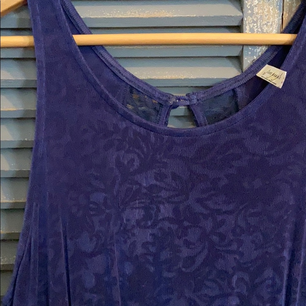 Free People lace print open back mini dress